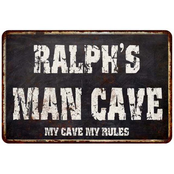 RALPH'S Man Cave Black Grunge Sign Home Decor Gift Cave Funny 108120004215