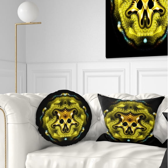 Designart 12" x 20" Abstract Multi-color Polyester Throw Pillow