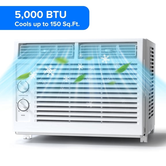 Electactic 5000 BTU 115V Window Air Conditioner, for Small Room AC Unit air conditioner Easy Installation, Cools up to 150 Sq. Ft