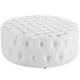 thumbnail image 1 of Modway Pouf Rond Capitonné à Boutons en Similicuir Amour, Blanc, 1 of 2