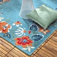 thumbnail image 6 of TOWN & COUNTRY EVERYDAY Hibiscus Bloom Border Modern Floral Indoor Outdoor Area Rug, UV Fade Resistant, High-Low Pile, Light Blue/Red/Ivory, 3'11"x5'2", 6 of 13