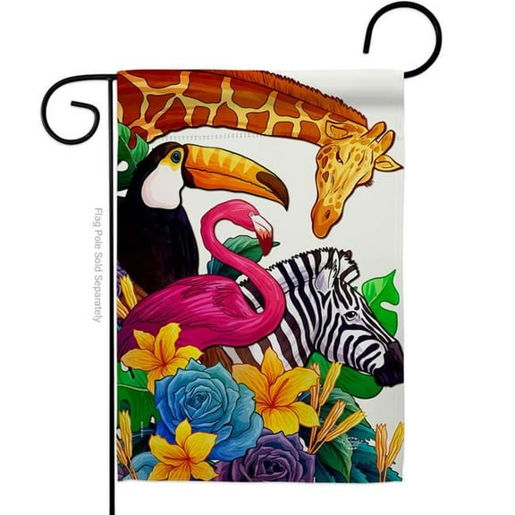 Ornament Collection G192600-BO Zoo Animals Wildlife 13 x 18.5 in. Double-Sided Decorative Vertical Garden Flags for House Decoration Banner Yard Gift