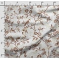 thumbnail image 4 of Soimoi Bird & Flowers Printed Japan Crepe SatinFabric By The Yard-54 Inch WideDecorative Sewing Fabric For Dresses, Kimonos, Gowns-Tawny Brown, 4 of 5