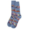 thumbnail image 6 of MeMoi Men's "Bookshelf" Rayon from Bamboo Blend Novelty Crew Sock - Mens - Male, 10-13, Black, 6 of 6