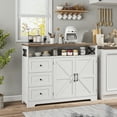 thumbnail image 4 of Veanerwood 2-Doors 3-Drawers Farmhouse Sideboard,Buffet Cabinet with Adjustable Shelves and Charging Station, White, 4 of 11