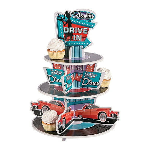 Rockin 50'S Cupcake Holder - Party Supplies - 1 Piece