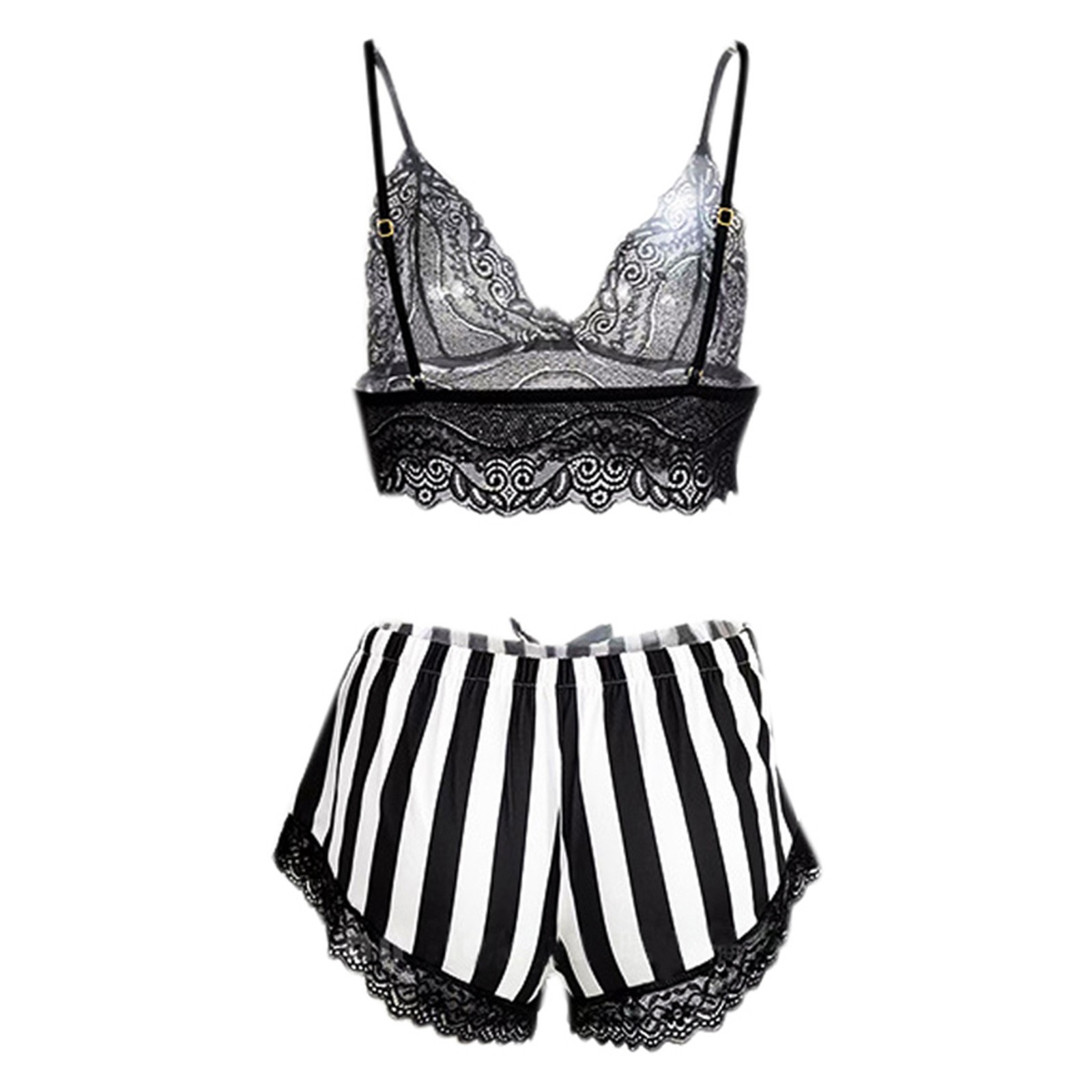 KaLI_store Sexy Plus Size Lingerie Set Fashion Deep V Lace Underwear