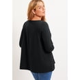 thumbnail image 2 of June & Vie Women's Plus Size Long-Sleeve Swing One + Only Tee, 2 of 3