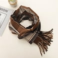 thumbnail image 6 of Clearance! Baberdicy Winter Lattice Faux Plush Feel Pashmina Shawls Wraps Ladies Light Scarf Warm Scarves Womens Long Shawl Wraps Large Scarves Tassel Scarf Coffee, 6 of 9