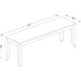 thumbnail image 3 of East West Furniture LYB-Cap-W Lynfield Dining Bench with Wood Seat, 52x15x18 Inch, Cappuccino, 3 of 7