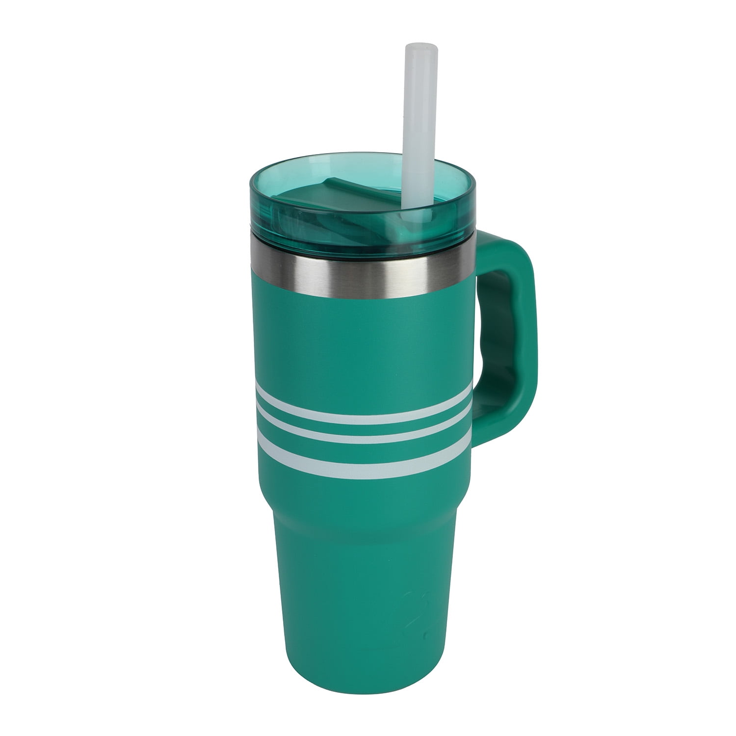 Ozark Trail 18 oz Tumbler with Handle, Stripe Serrano Pepper