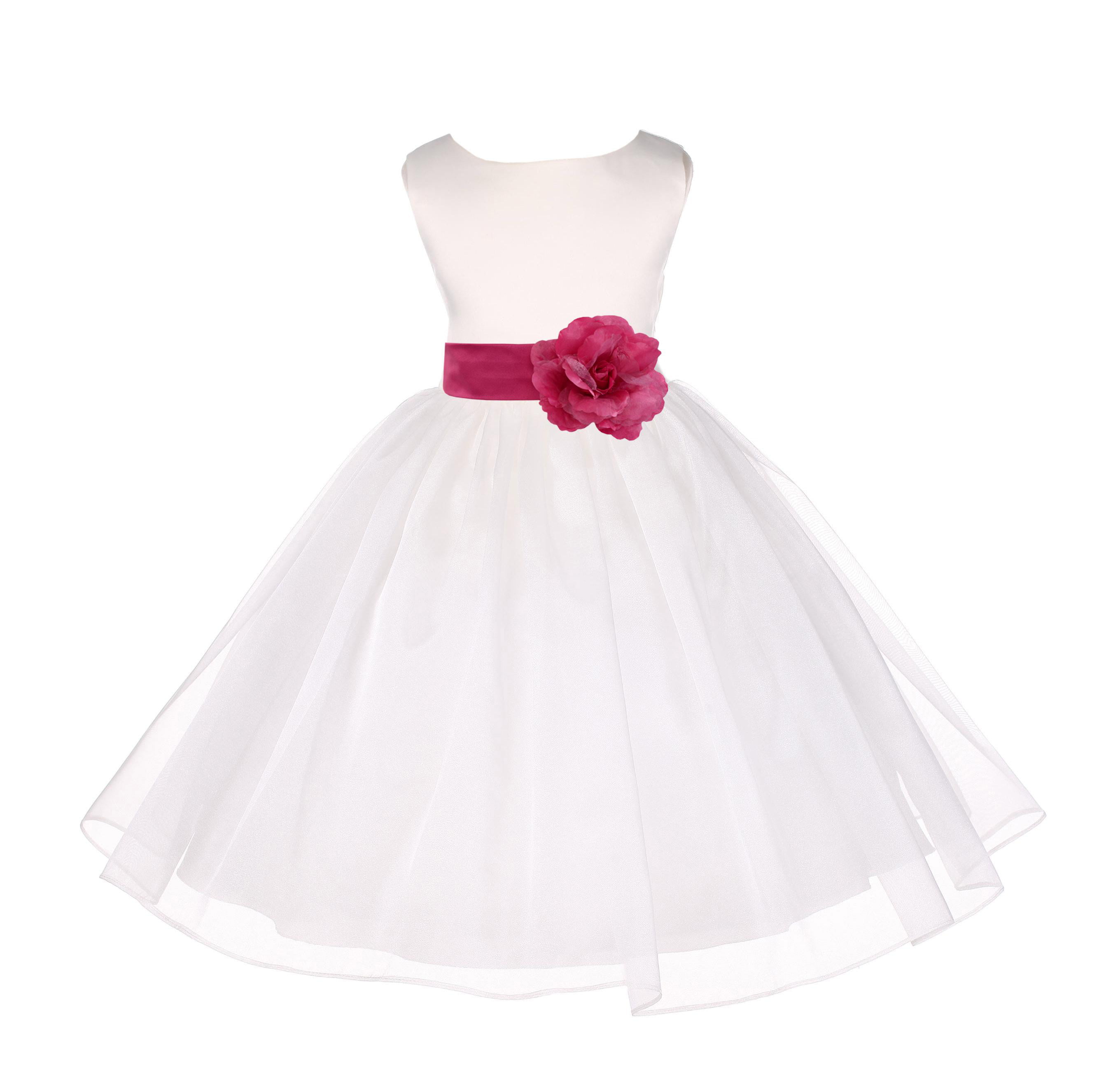 WHITE BABY FLOWER GIRL DRESS WEDDING PAGEANT TODDLER KIDS RECITAL 6-9M 12-18M 2