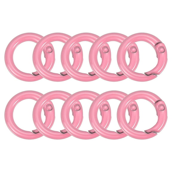 O Ring Clip, 10Pcs 20mm - Zinc Alloy Colorful Spring O Rings, Round Gate Clip Snap Clasp Hooks Trigger Buckles for Bag Purse Handbag Keychains DIY Accessory (Pastel)