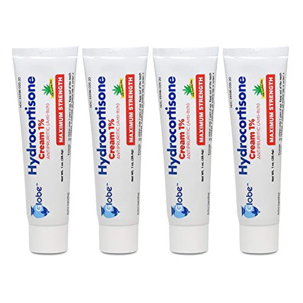 Globe Hydrocortisone Maximum Cream 1 Anti Itch Topical Cream Swelling Rash Dermatitis Bug Mosquito Bites Eczema Hemorrhoids 4 Pack Walmart Com