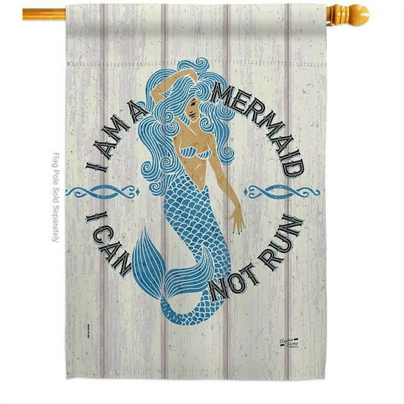 Angeleno Heritage H137535-BO I Am Mermaid Animals Sea Creature 28 x 40 in. Double-Sided Decorative Vertical House Flags for Decoration Banner Garden Yard Gift