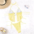 thumbnail image 4 of HUAXUN High Waisted Underwire Bikini Sets Vintage Halter Swimwear High Waisted Bikini Adjustable Spaghetti Straps Bathing Suit 2 Piece Swimsuit for Women, 4 of 5