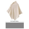 thumbnail image 2 of vlrwzc Irregular Warm Shawl with Button Elegant Knitted Shawl Fashion Oversized Cape for Spring Autumn Winter Clothing Accessory, 2 of 7