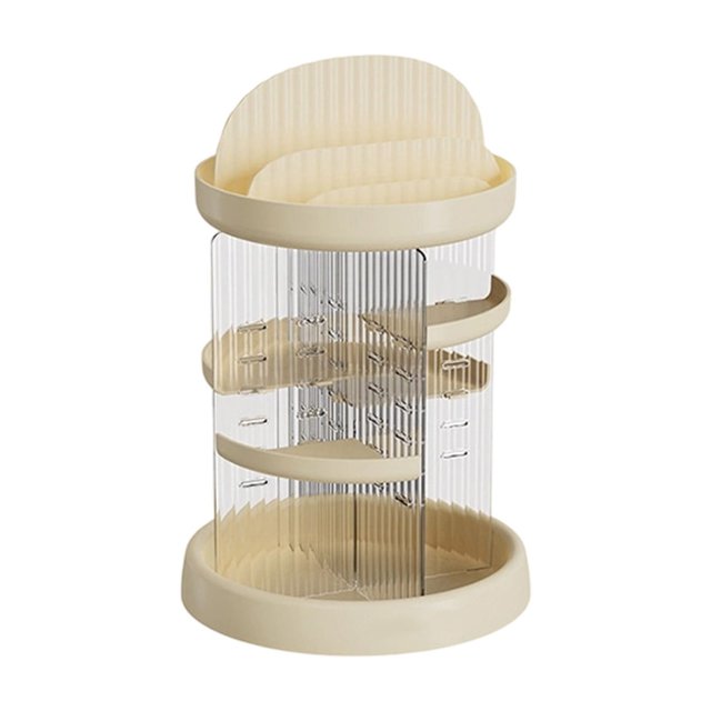 Estante de almacenamiento de cosméticos, organizador de baño de escritorio, estante de almacenamiento de perfumes giratorio de 360 grados
