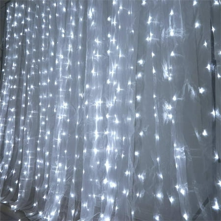 Efavormart 20 ft x 10 ft LED Lights Organza Backdrop Curtain Photography Background Organza Fabric Photo Booth Studio