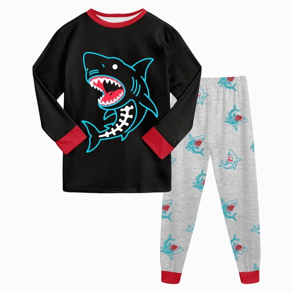 TOWED22 Infant Toddler Baby Boy Outfits 2pcs Long Sleeve Tee Casual Drawstring Joggers Pants Cartoon Print Clothes Clothing Set(Sky Blue,7-8 Y)
