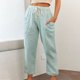 thumbnail image 2 of Pantalones casuales sólidos para mujer Pantalones recortados elásticos cómodos Fridja alkflakhf34985, 2 of 9