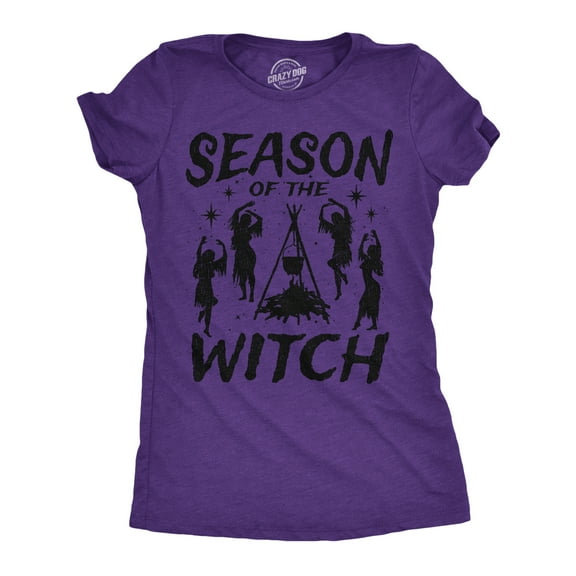 Womens Funny T Shirts Season of The Witch Sarcastic Halloween Witch Graphinc Tee for Ladies Womens Graphic Tees