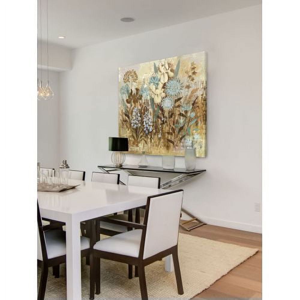 "Floral Frenzy Blue IV" Painting Print on Wrapped Canvas