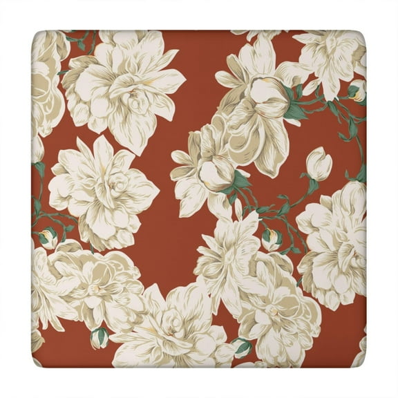 Tablecloth Square Rustic Wildflower and Butterfly Pattern, Waterproof Vinyl Cover with Elastic Edge for Spring Summer Table Decor