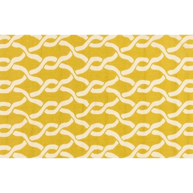 Loloi Venice Beach 3'6" x 5'6" Hand Hooked Rug in Goldenrod and Ivory