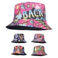 thumbnail image 5 of Chapeau de Seau pour la Protection Solaire Chapeau de Pêcheur pour l'Été Rétro Graffiti Chapeau de Seau Réversible pour les Hommes Femmes Pêcheur à Large Bord, 5 of 5