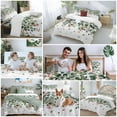 thumbnail image 5 of Green Eucalyptus Bedding Duvet Cover Set Queen Size 4 Pieces Leaves and Fruit Soft Twill Plush Quilt Cover, Include 1 Duvet Cover 1 Flat Sheet And 2 Pillow, 5 of 7