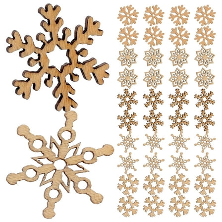WEUVEB 200pcs Mini Wood Snowflake Ornaments Unfinished Wooden Cutouts for Crafts Holiday Decorations