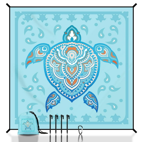 Beach Blanket Waterproof Sandproof 79x87 Inch Quick Dry Lightweight Nylon for Outdoor Camping Travel