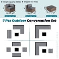 thumbnail image 3 of Walsunny 7 Piece Outdoor Patio Furniture Set, All-Weather PE Rattan Wicker Modular Sectional Conversation Sofa Set with Thick Cushions & Glass Coffee Table for Backyard, Poolside, Garden,Gray, 3 of 7