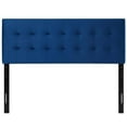 thumbnail image 3 of Contemporary Modern Urban Designer Bedroom King Size Tufted Headboard, Velvet Fabric, Navy Blue, 3 of 5