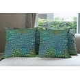 thumbnail image 6 of Ambesonne Animal Throw Pillow Cover 4 Pack, Alligator Skin, 18", Green Blue, 6 of 7