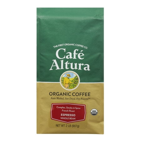 Cafe Altura, Espresso, French Roast, Organic, Non-GMO, Whole Bean Coffee, 32 oz