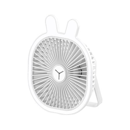 YiaNXan USB Air Cooling Fan 3-gear Wind 5W 1200mAh Desktop Fan for Office Travel (White)