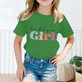 thumbnail image 2 of Gelikeya Tween Shirts for Girls Size 10-12 Daddy's Girl Fashion Letter Prints Shirts Short Sleeve 100 Days of School Shirt Summer Tops Green 10-12 Years, 2 of 5