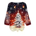 thumbnail image 4 of Chandails d'Hiver Grande Taille pour Femmes Chandails de Noël pour Femmes 2025 Col Rond Hiver Vacances Mignons Pulls Rouge Brique TG, 4 of 4