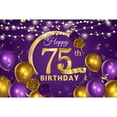 thumbnail image 3 of Fondo de cartel decorativo para fiesta de feliz 75 cumpleaños para mujer, oro rosa, verde, azul, dorado, plateado, blanco, fondo de fotografía, 3 of 5