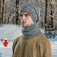 thumbnail image 5 of ZSQDM Men's and Women's Winter Knitted Fleece Windproof Hood Scarf Coif Winter Knit Hat Warm Hats for Adult Women beanie Party Hats Bomber Hats Hat Storage for Baseball Caps, 5 of 9