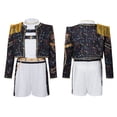 thumbnail image 6 of Halloween Stage Role Play Stage Cosplay Costume, Popular Singers Idol Dance Performance Suit, Includes Outerwear, Top and Pants, Fashion Role Play Costume Party, 120(5-6 Years), 6 of 9