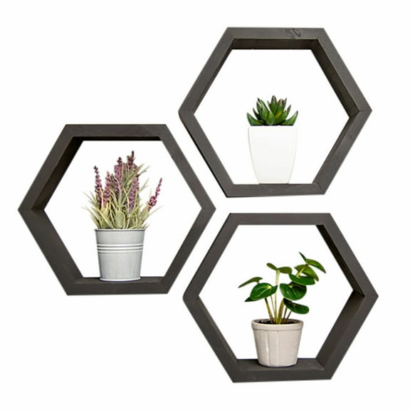 DRAKESTONE Hexagon Shelves, 3-Pack - Black