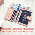 thumbnail image 2 of PU Leather Passport Holder Covers Case, Waterproof Rfid Blocking Travel Wallet Passport Holder with Pen Holder, Cute Passport Book for Women/Men, 2 of 7