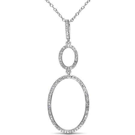 Miabella 1/4 Carat Diamond Sterling Silver Circle Pendant