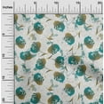 thumbnail image 2 of oneOone Rayon Dark Teal Green Fabric Florals Sewing Craft Projects Fabric Prints By Yard 56 Inch Wide, 2 of 4