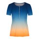 thumbnail image 4 of Fiudx Tops para Mujer Moda Mujer Verano Casual Impresión Manga Corta Cuello En V Blusa Superior Camiseta, 4 of 5
