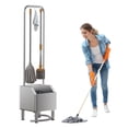 thumbnail image 4 of Trayknick Stainless Steel Mop Sink with Extended Elevated Rack,Commercial Utility Sink for Laundry Room,Kitchen,Restaurant,Garage,Overflow-Proof Reservoir,15° Tilted Edge,5 Hooks, 150kg Capacity, 4 of 13
