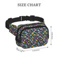 thumbnail image 4 of Rateoe Watercolor Meadow Flowers Print Fanny Pack Belt Bag for Women and Men, Square Double-Layer Waterproof Waist Pack with Adjustable Strap for Hiking, Jogging, Cycling, 4 of 9